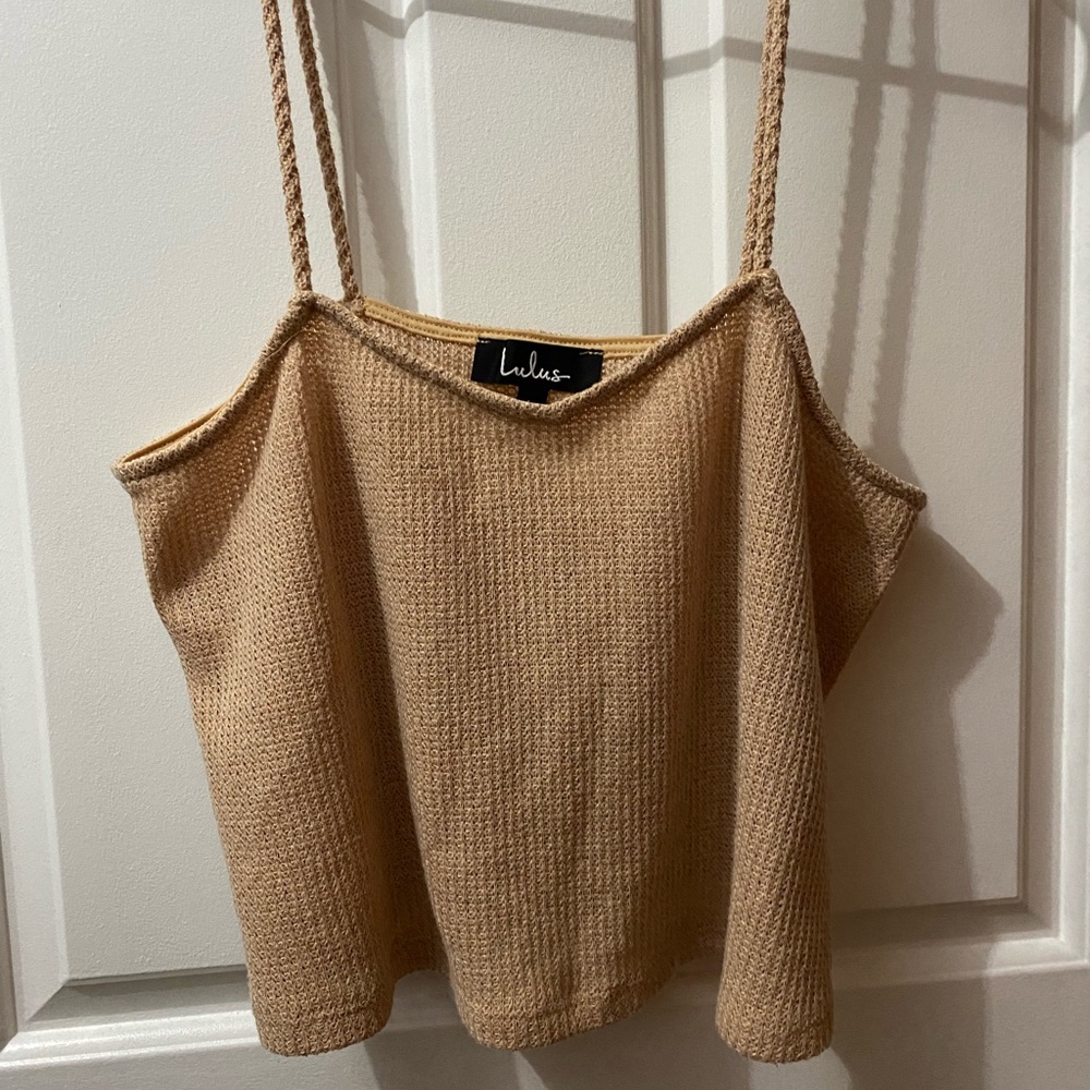 Beige Knit Lulus Crop Tank Top! So comfy & cute!